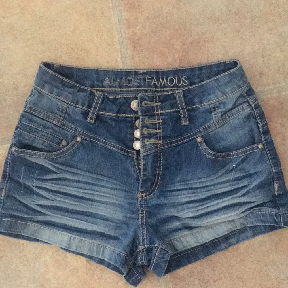 High waisted jean shorts